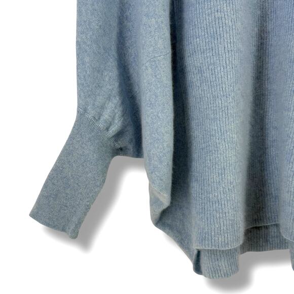 J.McLaughlin Blue 100% Cashmere Batwing Sleeve Sweater Women’s Size XL - Picture 2 of 6